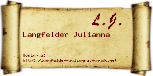 Langfelder Julianna névjegykártya